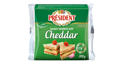 Brânză topită Cheddar felii